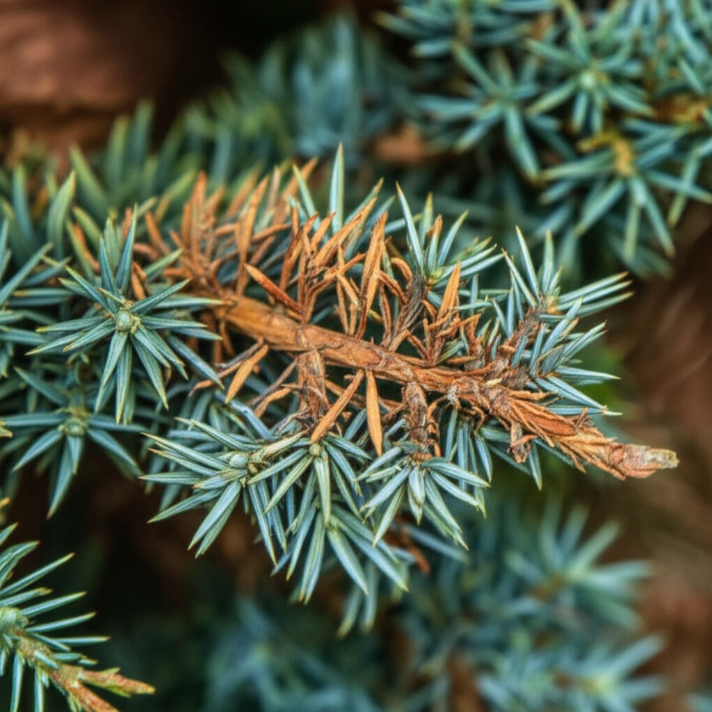 Generate a high-quality, relevant image prompt for an article about: Blue Star Juniper Blight: Exper