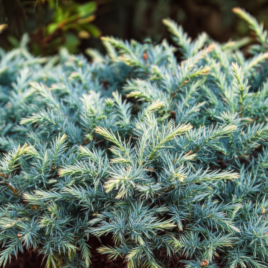 Generate a high-quality, relevant image prompt for an article about: Blue Star Juniper Powdery Milde