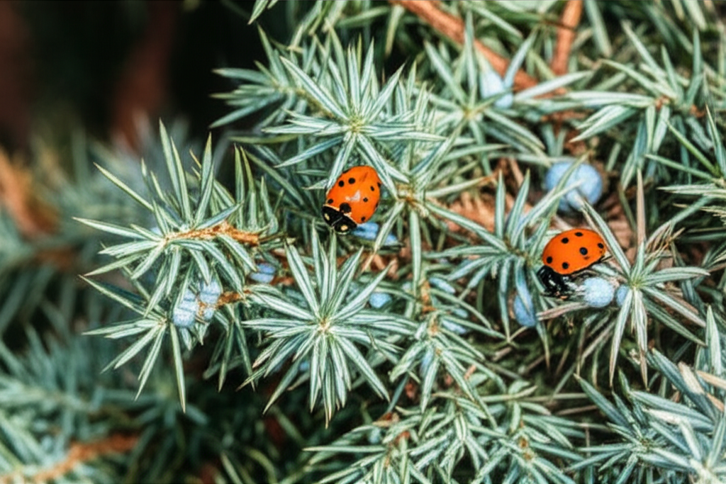 Generate a high-quality, relevant image prompt for an article about: Blue Star Juniper: Stunning Ins
