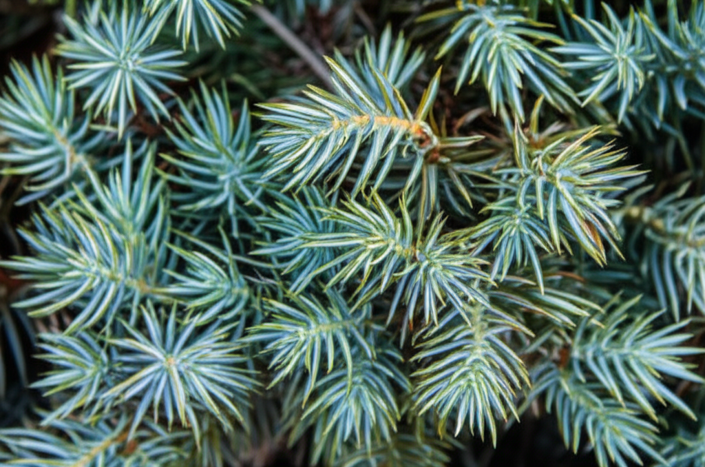 Generate a high-quality, relevant image prompt for an article about: Blue Star Juniper: Stunning Noi