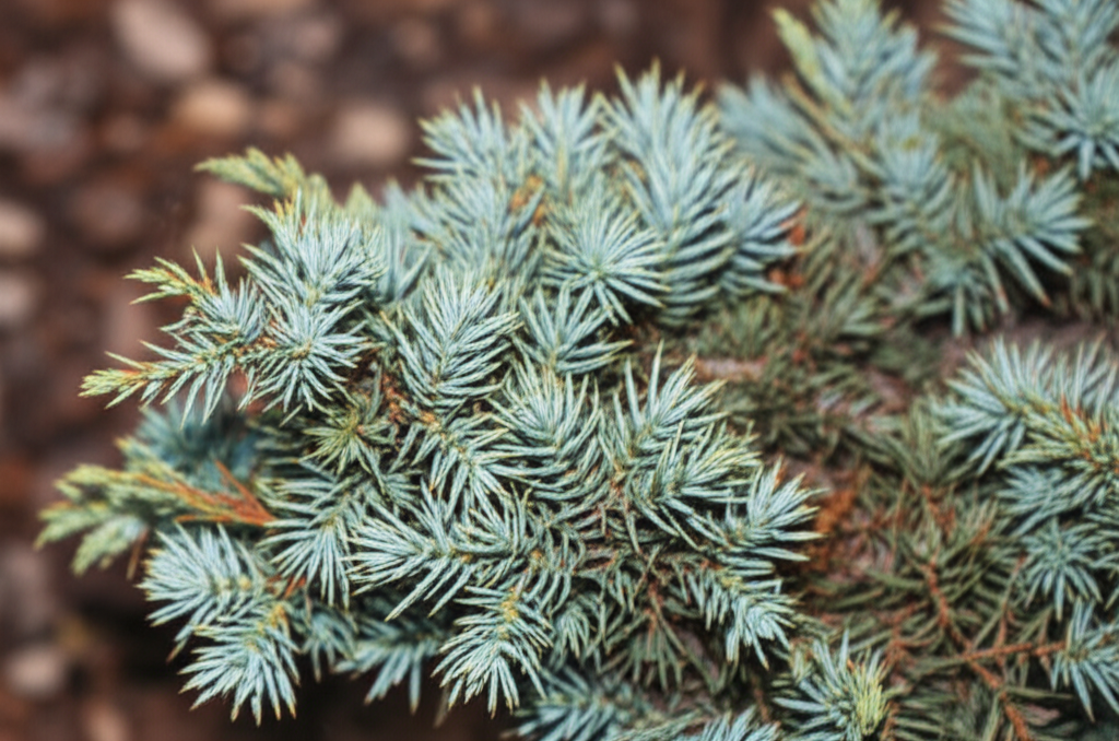 Generate a high-quality, relevant image prompt for an article about: Blue Star Juniper: Stunning Car