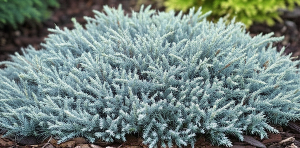 Generate a high-quality, relevant image prompt for an article about: Blue Star Juniper vs Rug: Stunn
