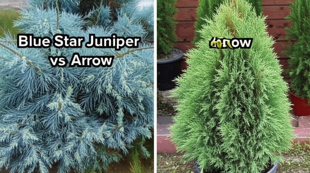 Generate a high-quality, relevant image prompt for an article about: Blue Star Juniper vs. Arrow: Be