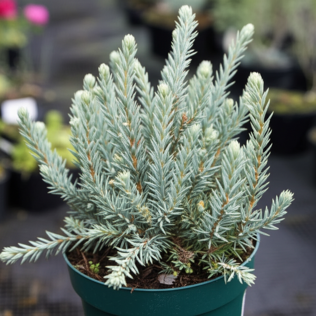 Generate a high-quality, relevant image prompt for an article about: Blue Star Juniper: Affordable N