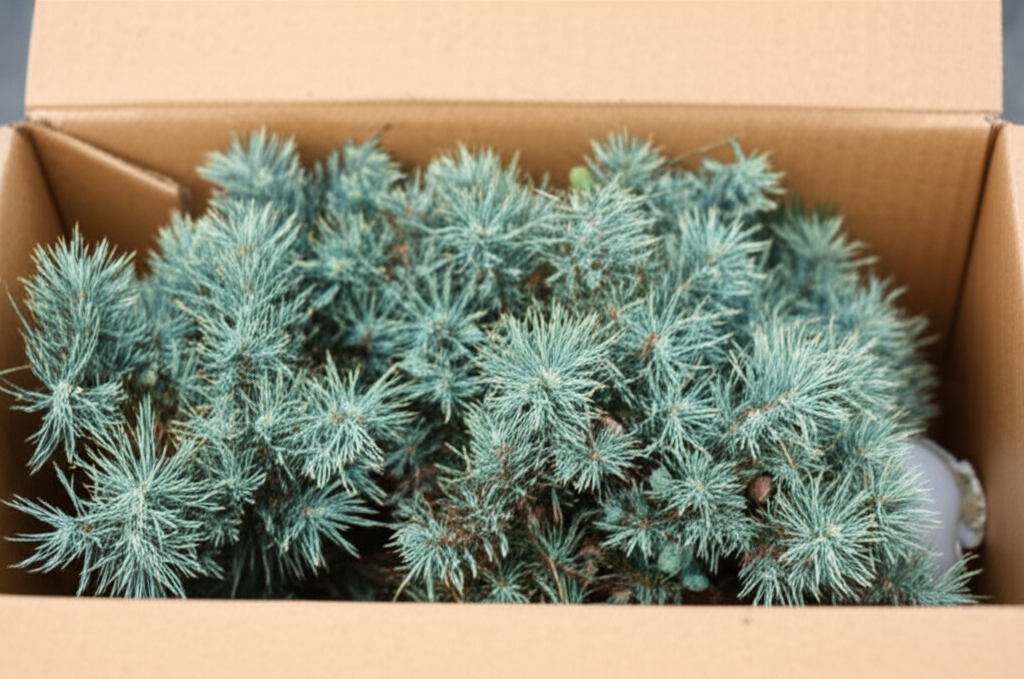 Generate a high-quality, relevant image prompt for an article about: Blue Star Juniper Shipping: Bes