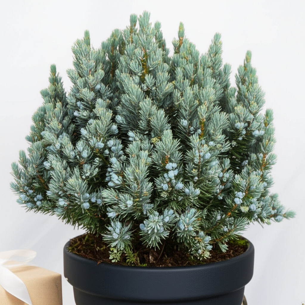 Generate a high-quality, relevant image prompt for an article about: Blue Star Juniper Gift: Stunnin