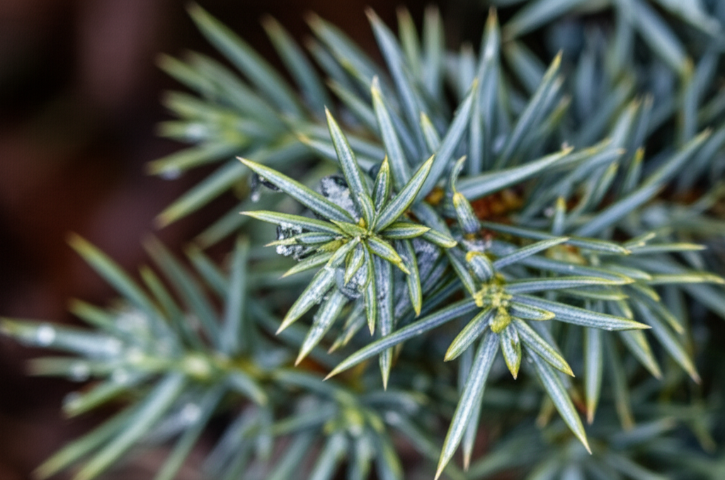 Generate a high-quality, relevant image prompt for an article about: Blue Star Juniper Microclimate: