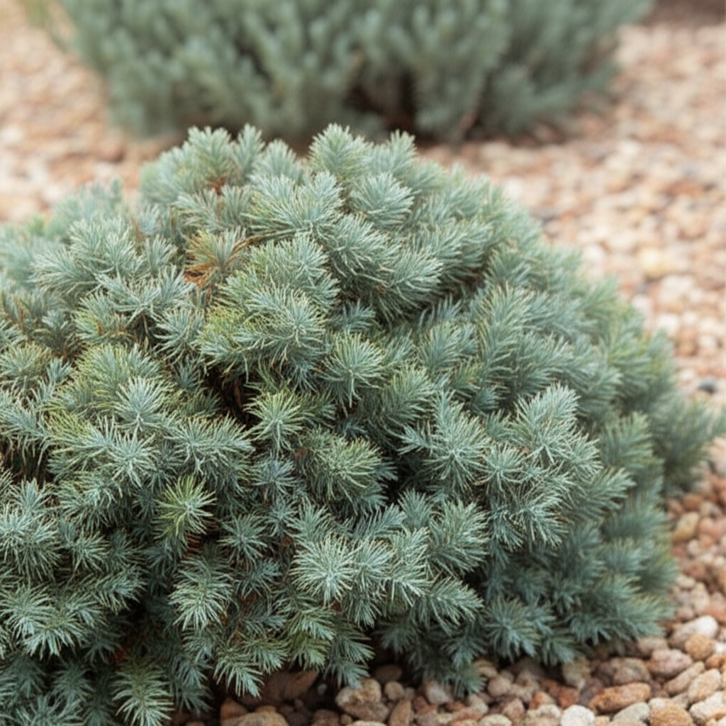 Generate a high-quality, relevant image prompt for an article about: Blue Star Juniper: Stunning Cli