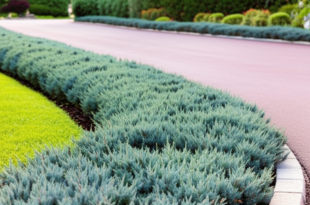 Generate a high-quality, relevant image prompt for an article about: Stunning Blue Star Juniper Driv