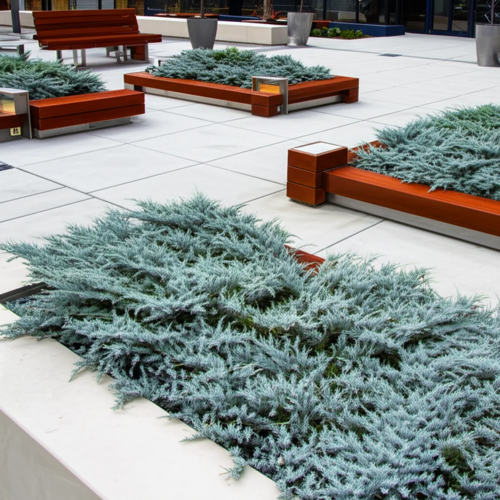 Generate a high-quality, relevant image prompt for an article about: Stunning Blue Star Juniper Plaz