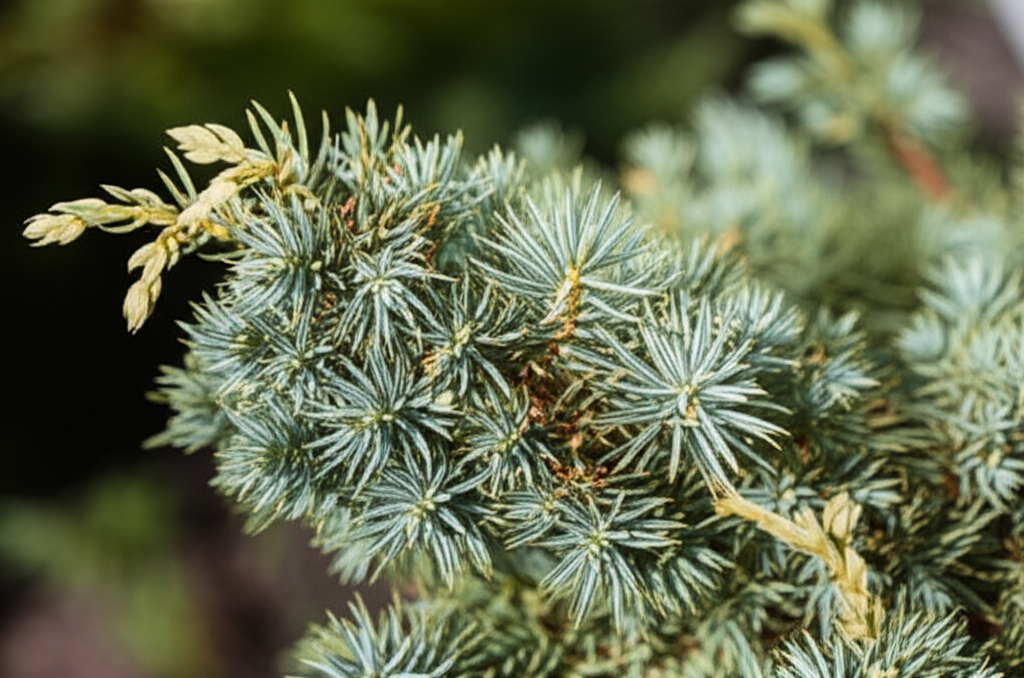 Generate a high-quality, relevant image prompt for an article about: Blue Star Juniper: Essential ID