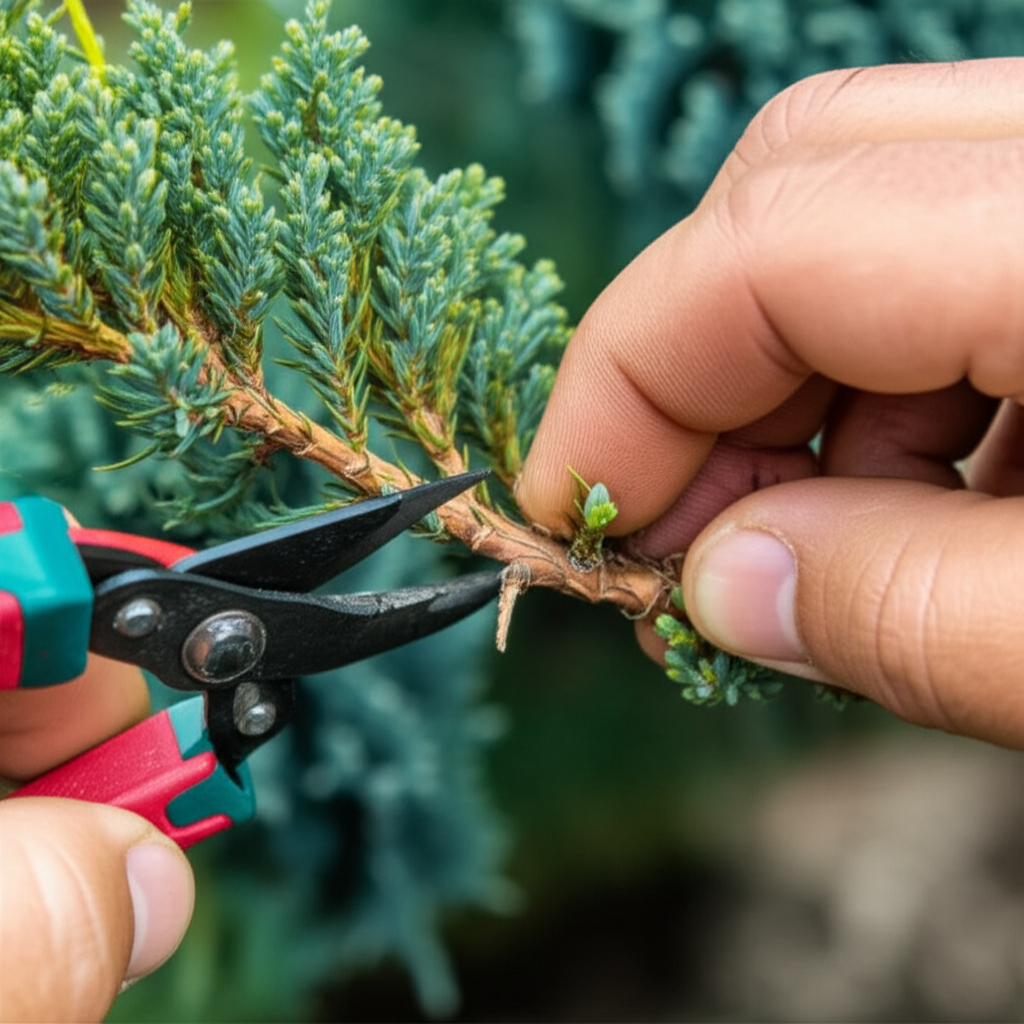 Generate a high-quality, relevant image prompt for an article about: Blue Star Juniper: Effortless P