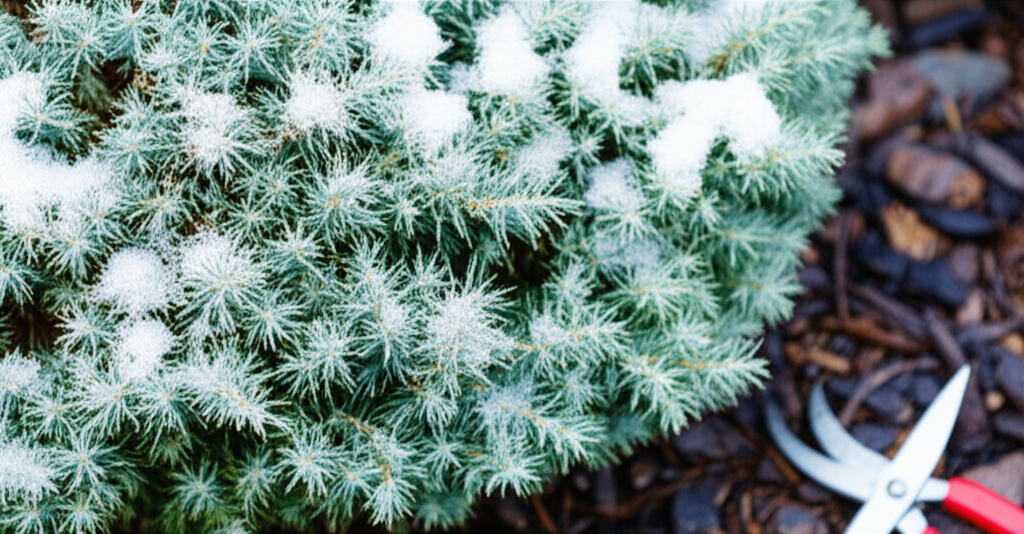 Generate a high-quality, relevant image prompt for an article about: Blue Star Juniper Seasonal Care