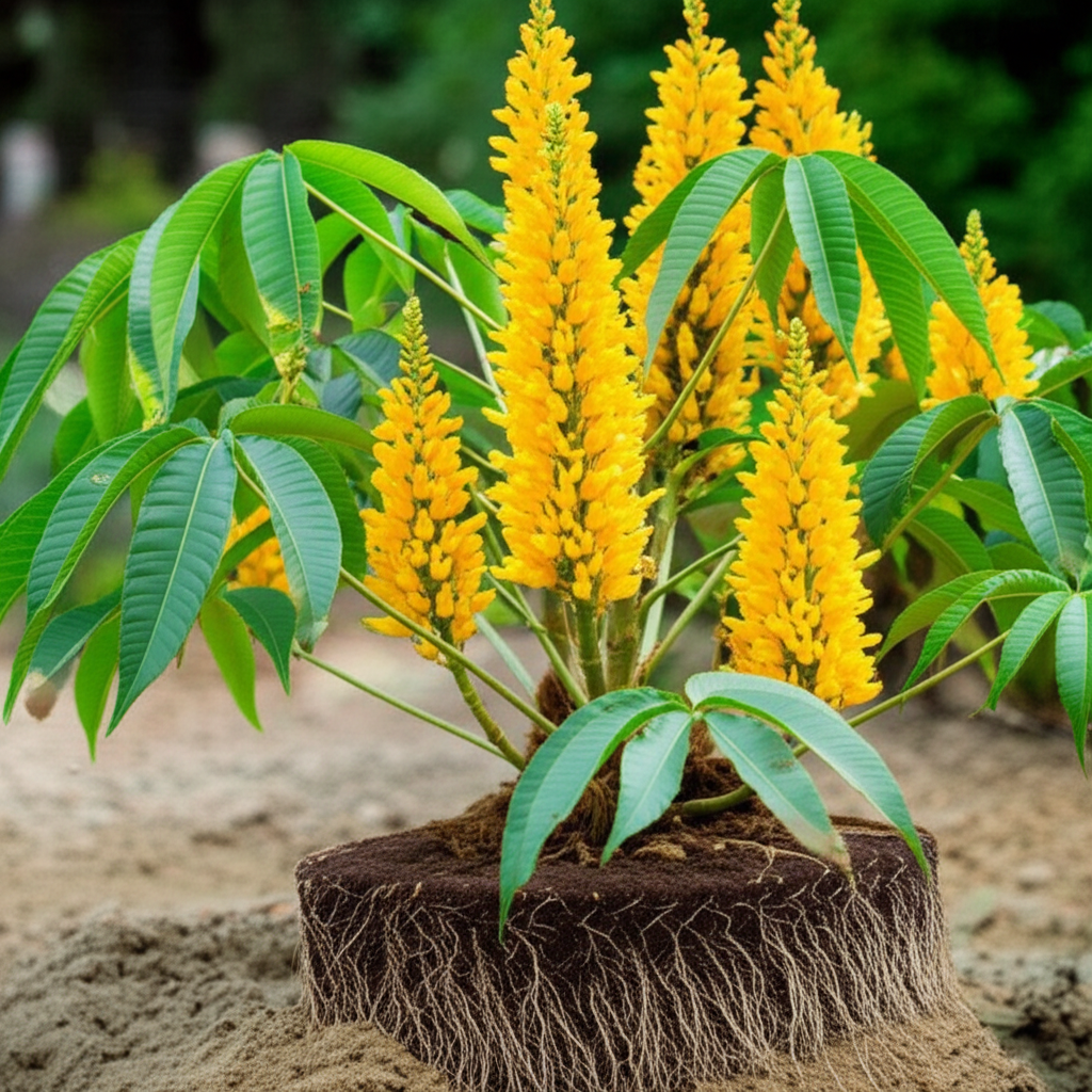 Generate a high-quality, relevant image prompt for an article about: Candle Bush Erosion Control: Ef
