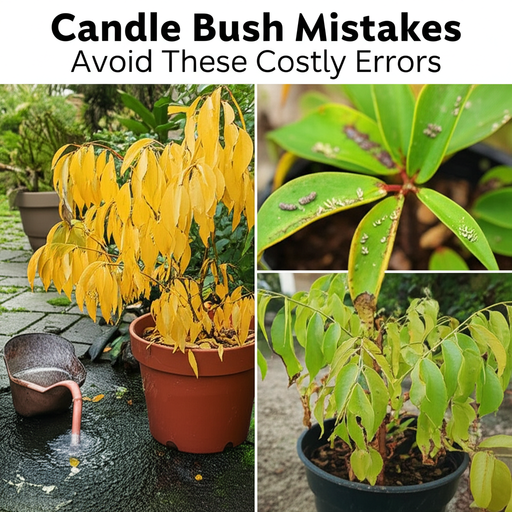 Generate a high-quality, relevant image prompt for an article about: Candle Bush Mistakes: Avoid The