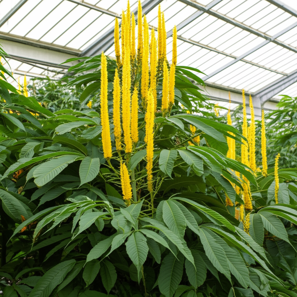 Generate a high-quality, relevant image prompt for an article about: Candle Bush for Greenhouses: St