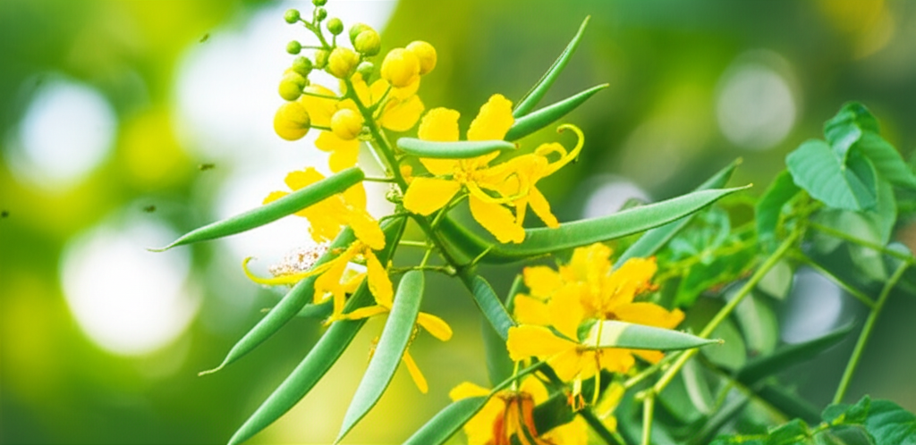 Generate a high-quality, relevant image prompt for an article about: Candle Bush: Boost Your Immune