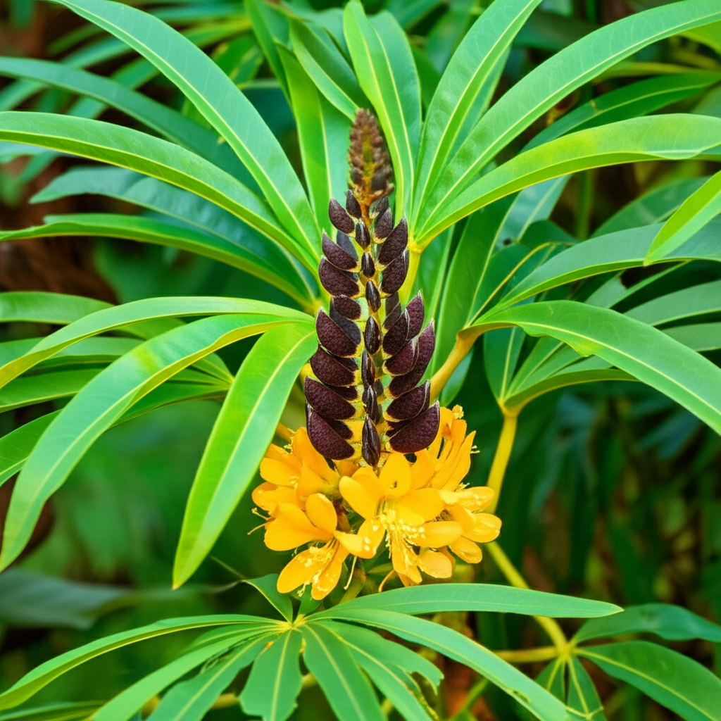 Generate a high-quality, relevant image prompt for an article about: Candle Bush: Powerful Natural A
