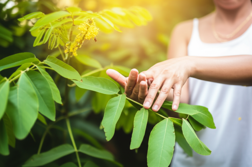 Generate a high-quality, relevant image prompt for an article about: Candle Bush Arthritis Pain: Eff