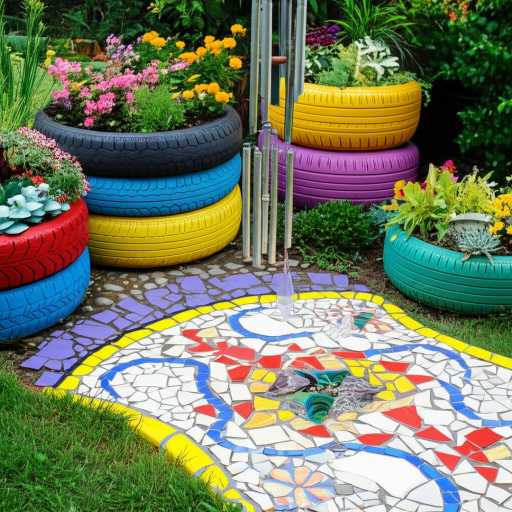 Generate a high-quality, relevant image prompt for an article about: Recycled Materials: Stunning Ga