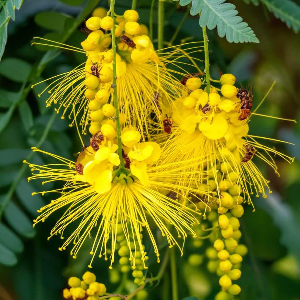 Generate a high-quality, relevant image prompt for an article about: Candle Bush: Attract Predators