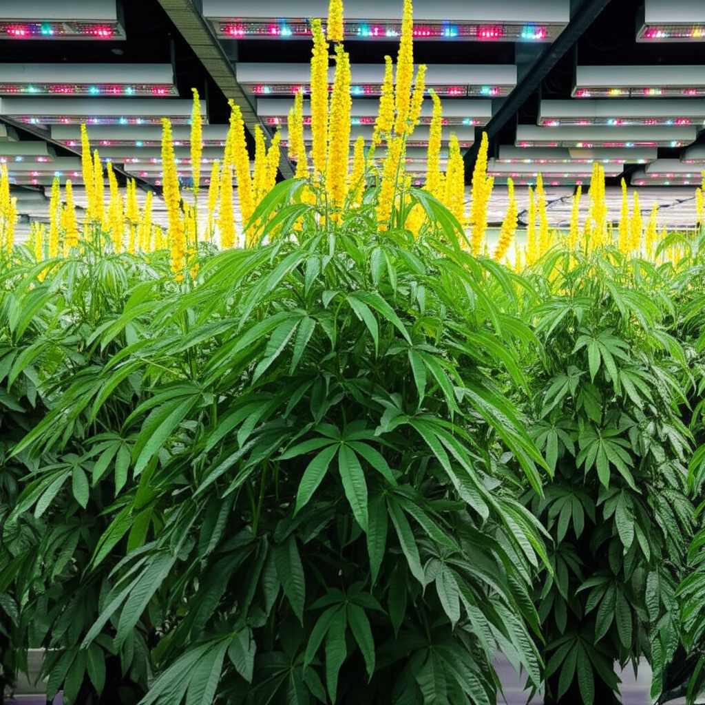 Generate a high-quality, relevant image prompt for an article about: Candle Bush: Stunning Vertical
