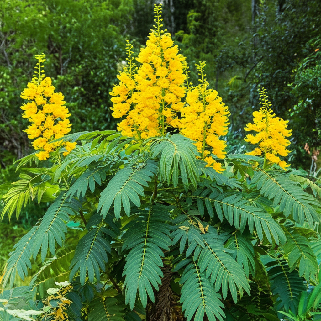 Generate a high-quality, relevant image prompt for an article about: Candle Bush: Stunning Native Pl