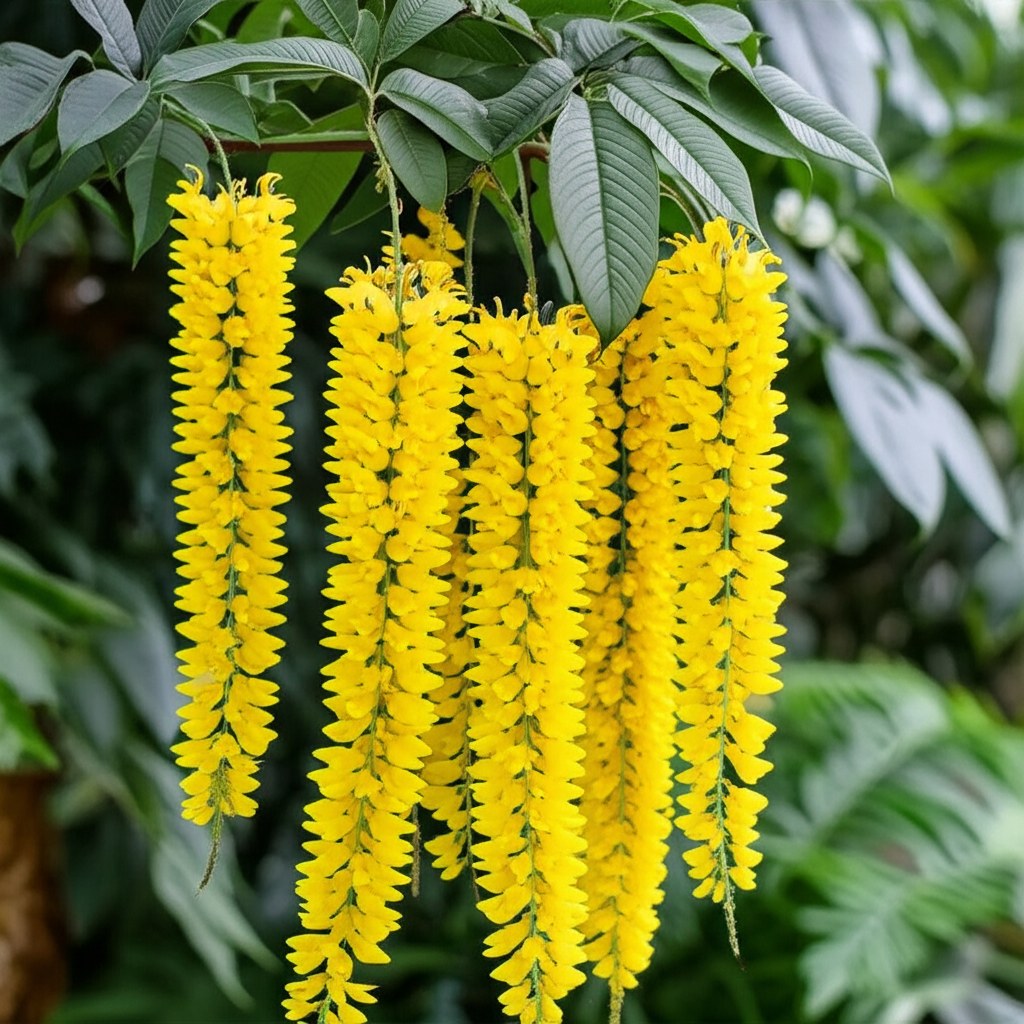 Generate a high-quality, relevant image prompt for an article about: Candle Bush: Stunning Greenhous