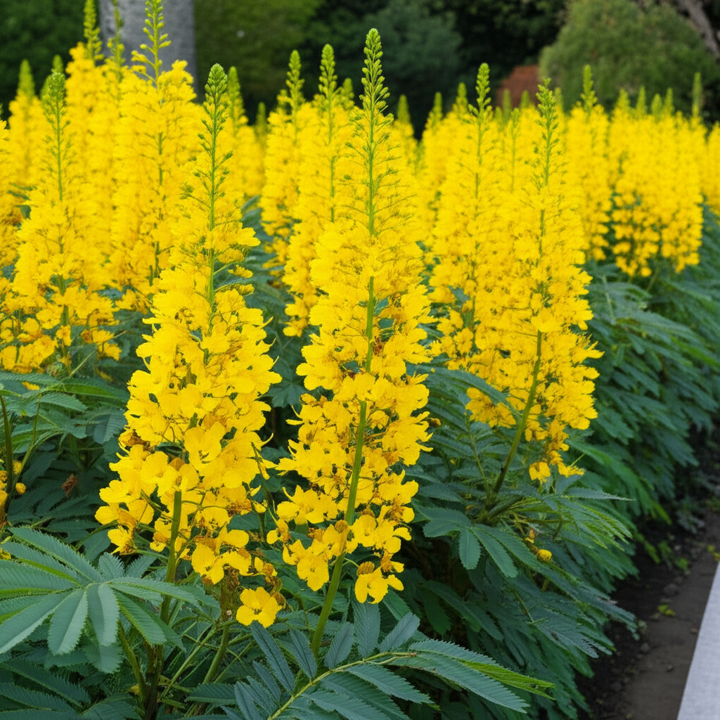 Generate a high-quality, relevant image prompt for an article about: Candle Bush Borders: Stunning &