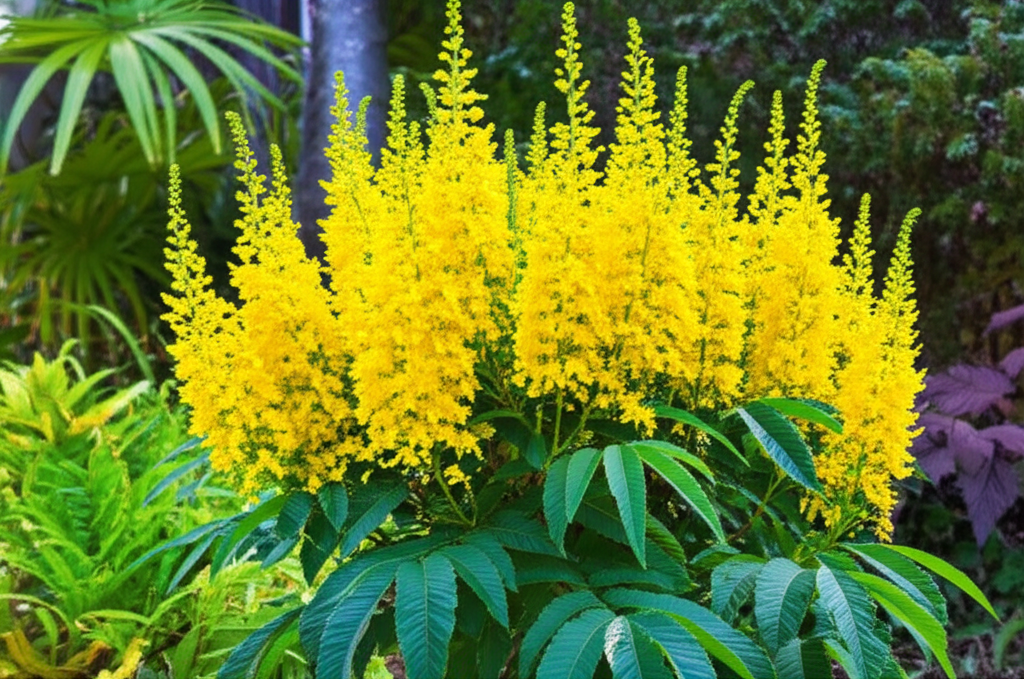 Generate a high-quality, relevant image prompt for an article about: Candle Bush: Stunning Sustainab
