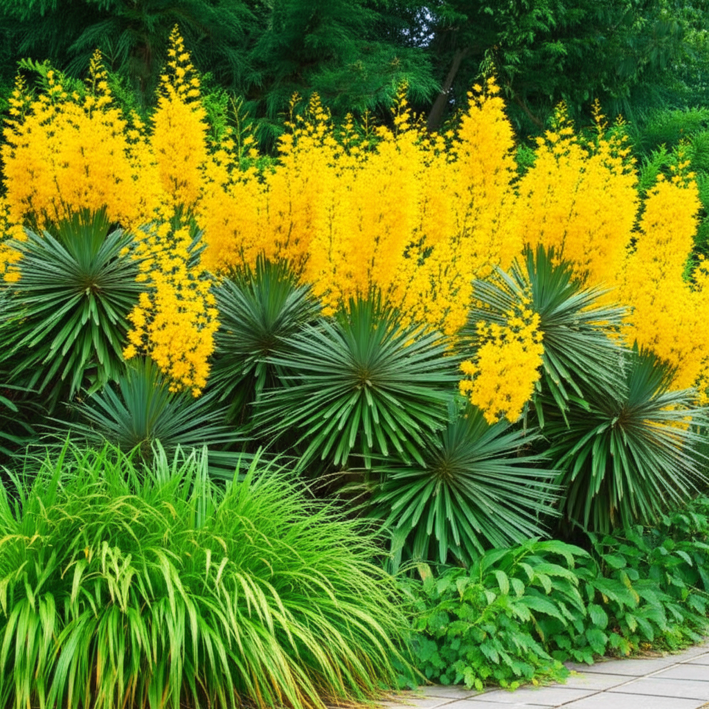 Generate a high-quality, relevant image prompt for an article about: Candle Bush Landscaping: Stunni