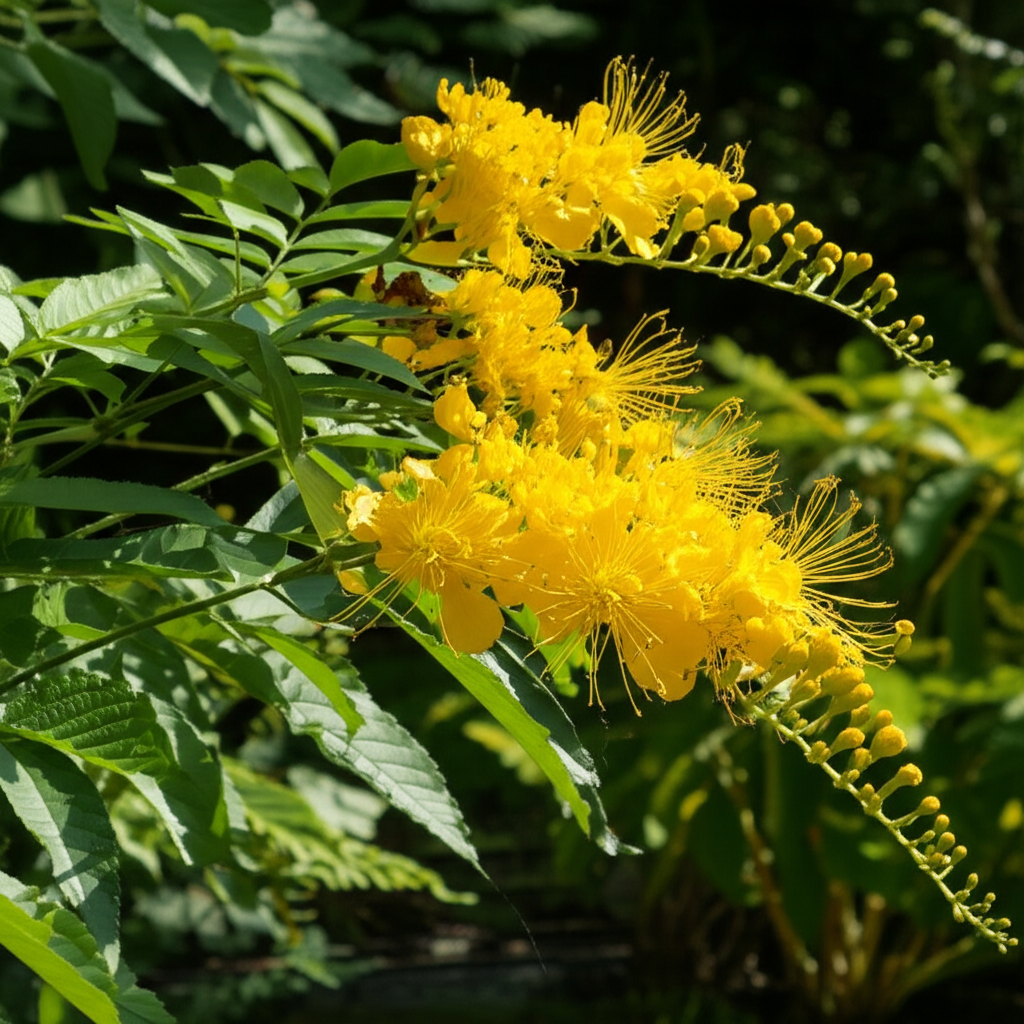 Generate a high-quality, relevant image prompt for an article about: Candle Bush: Stunning Shade Gar