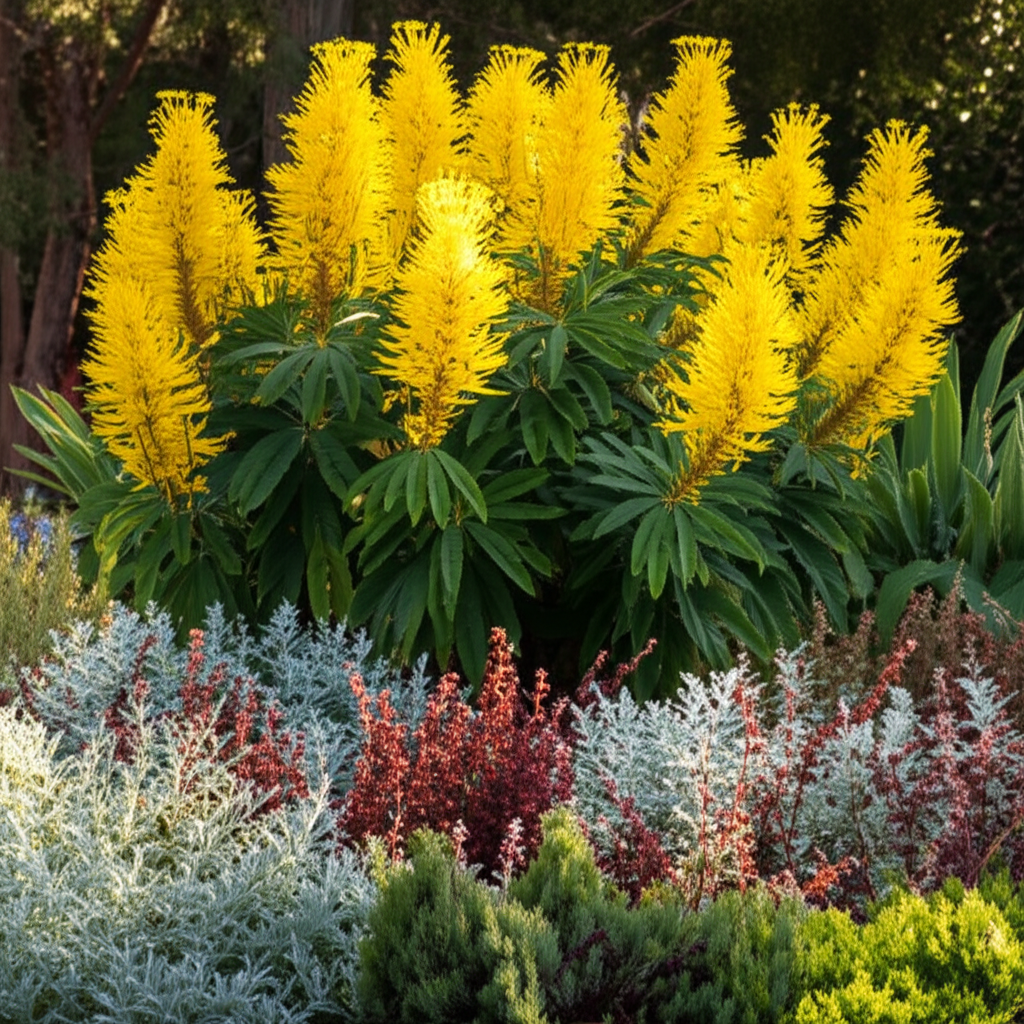 Generate a high-quality, relevant image prompt for an article about: Candle Bush: Stunning Low-Water