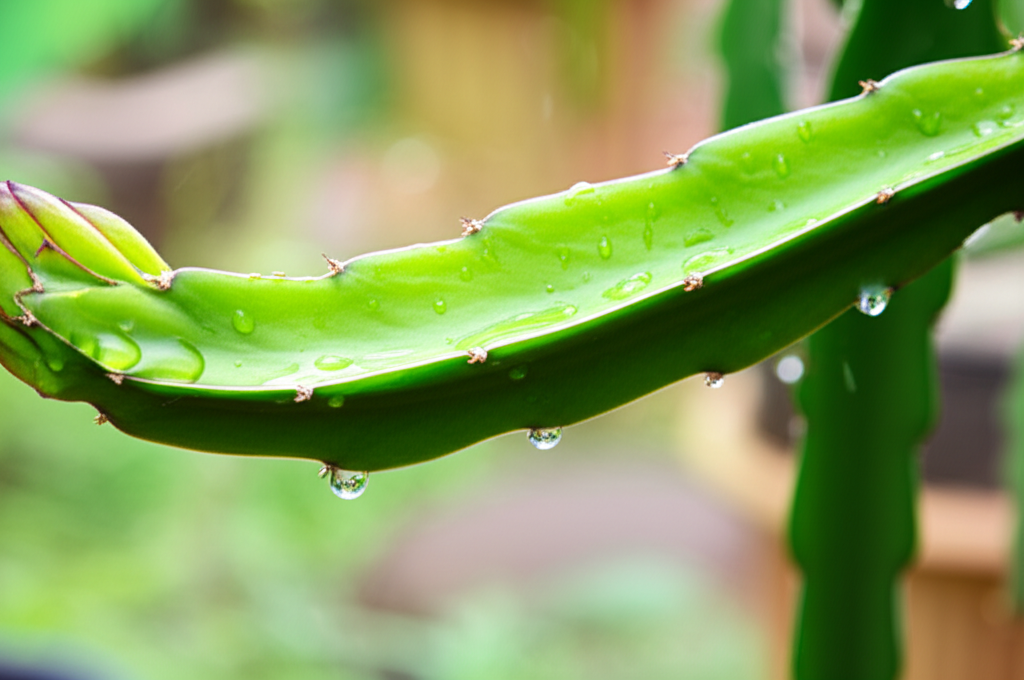 Generate a high-quality, relevant image prompt for an article about: Watering Dragon Fruit Cactus: E