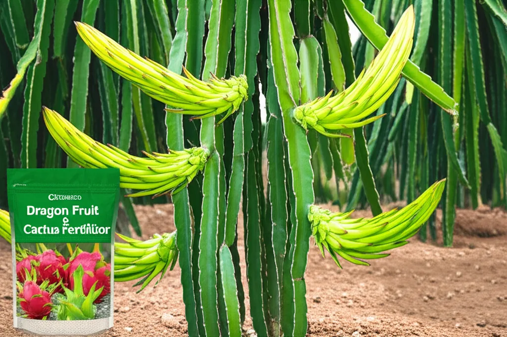 Generate a high-quality, relevant image prompt for an article about: Best Fertilizer Dragon Fruit Ca