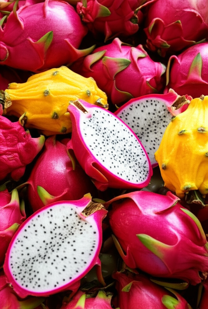 Generate a high-quality, relevant image prompt for an article about: Dragon Fruit Varieties: Stunnin