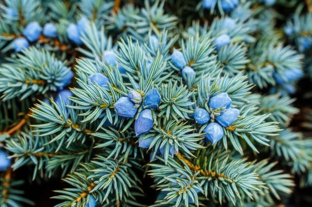 Generate an eye-catching, high-quality featured image prompt for a blog post about: Blue Star Junipe