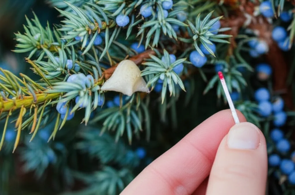 Generate an eye-catching, high-quality featured image prompt for a blog post about: Blue Star Junipe