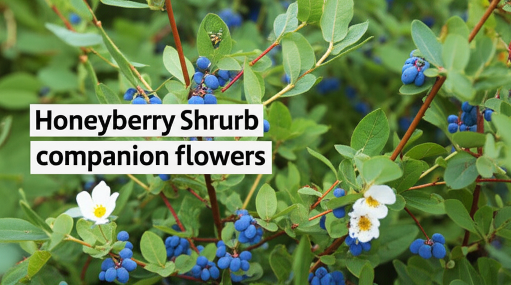 Honeyberry shrub companion flowers for bees section visual