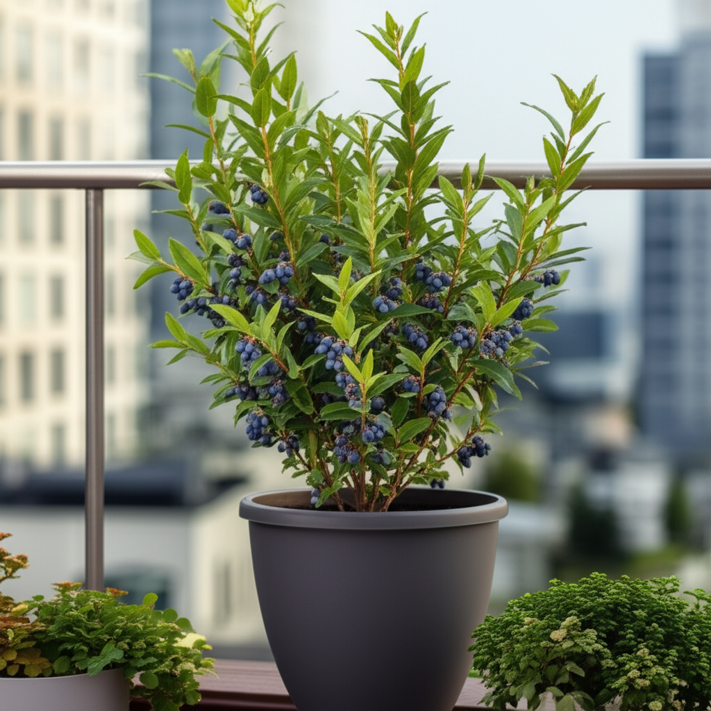 Honeyberry shrub DIY balcony planting ideas section visual