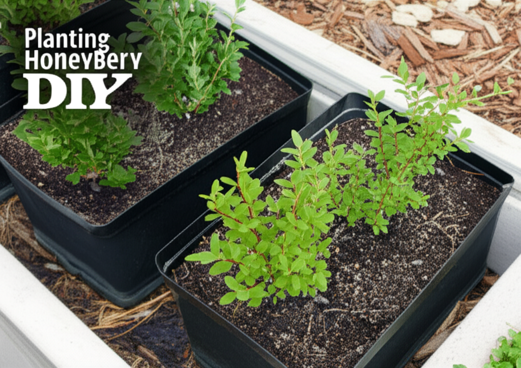 Honeyberry shrub DIY container planting layouts