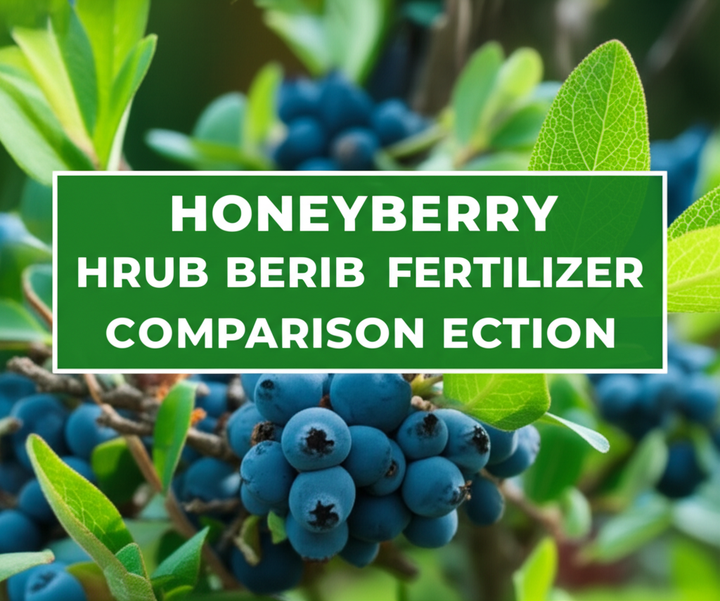 Honeyberry shrub fertilizer comparison guide section visual