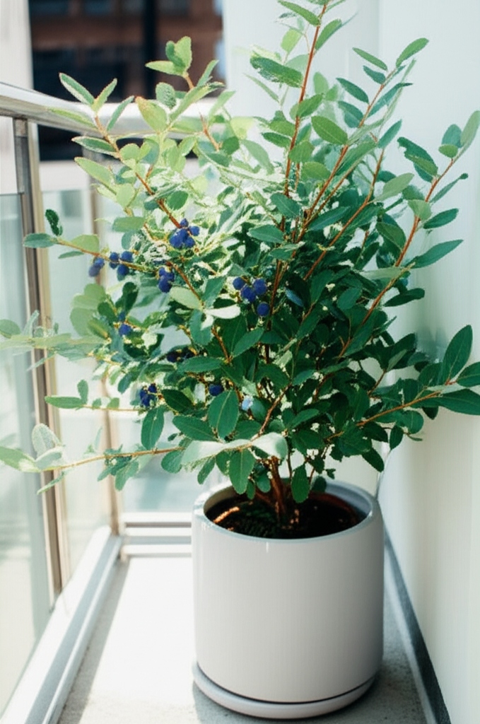 Honeyberry shrub for balcony fruit gardening