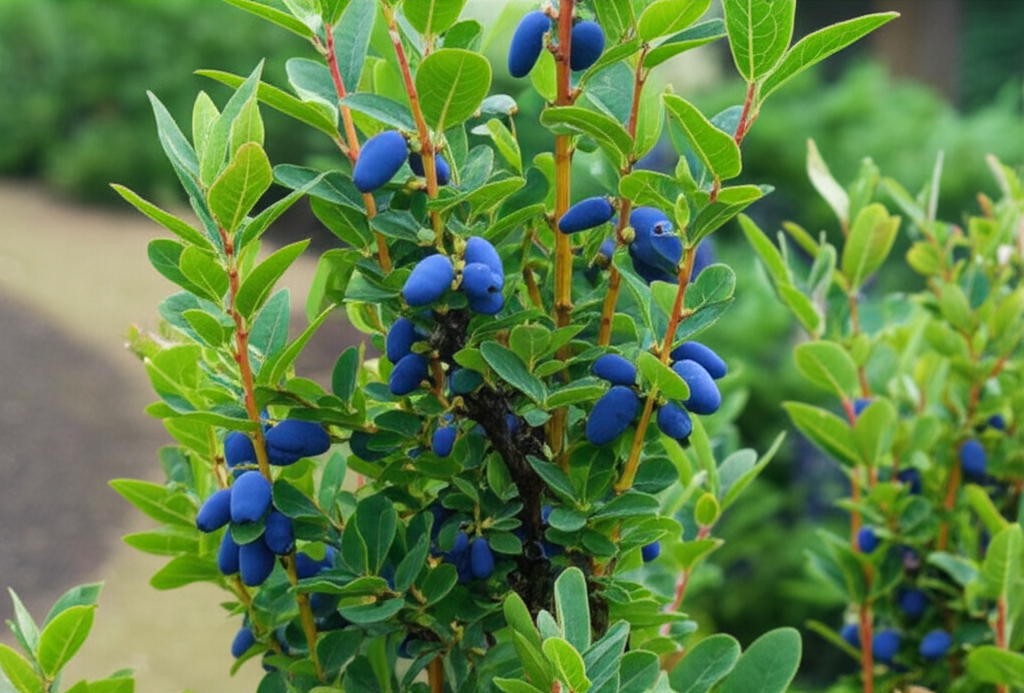 Honeyberry shrub for edible garden borders section visual