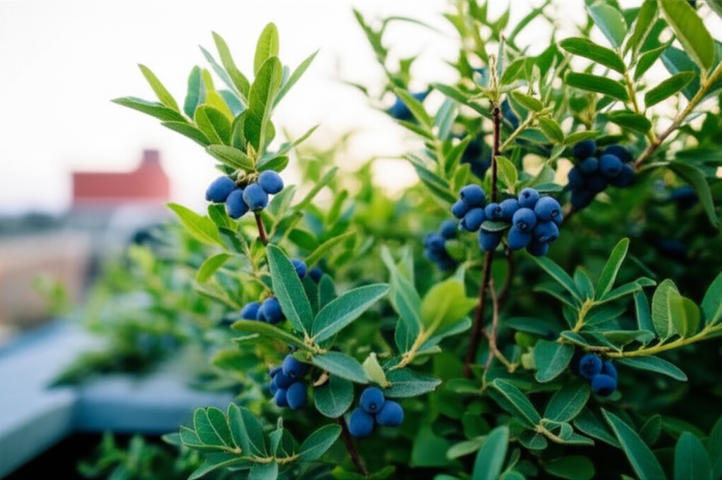 Honeyberry shrub for roof gardens section visual