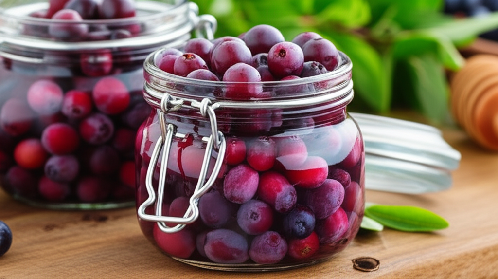 Honeyberry shrub fruit preservation for winter