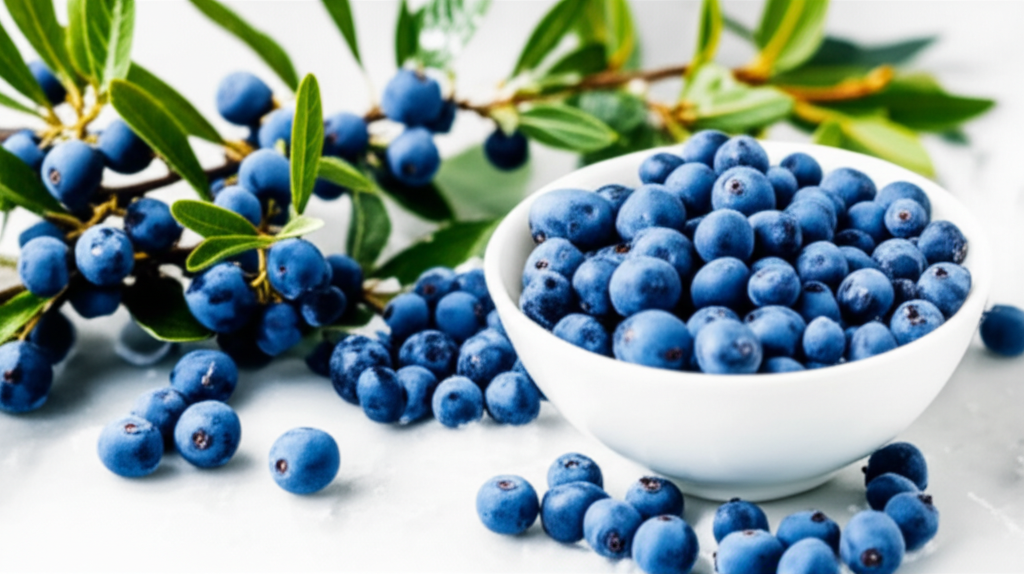 Honeyberry shrub fruit preservation for winter section visual