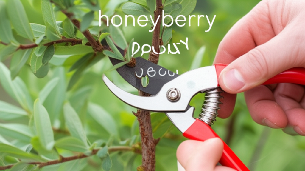 Honeyberry shrub pruning for better blooms section visual
