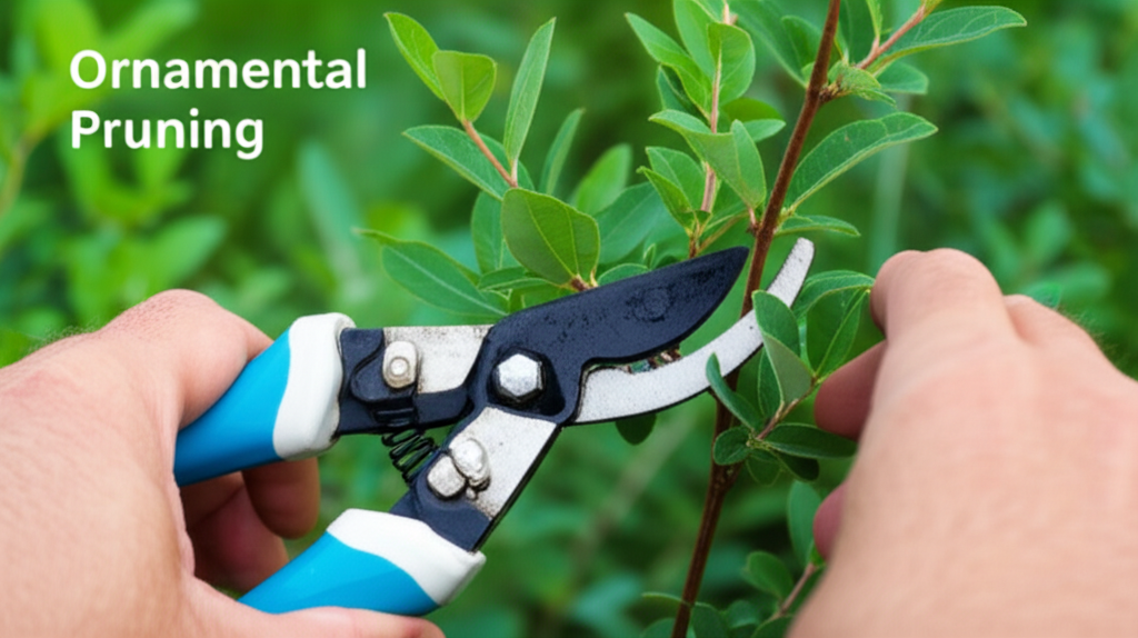 Honeyberry shrub pruning for ornamental purposes