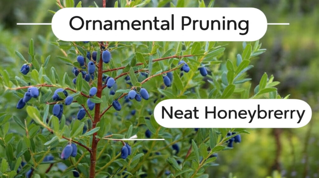 Honeyberry shrub pruning for ornamental purposes section visual